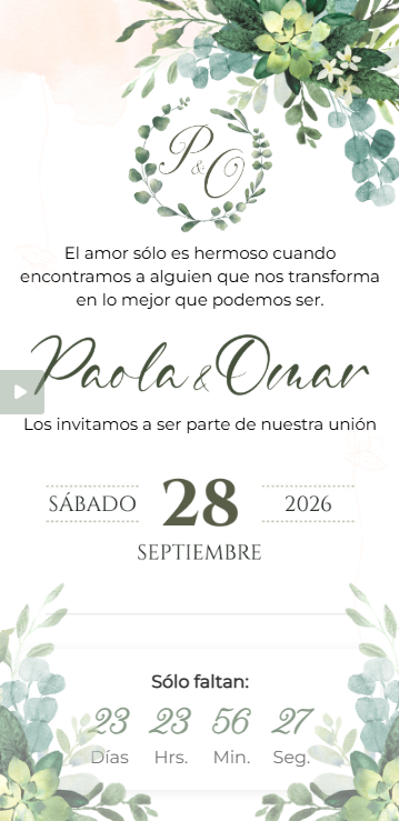 Invitación Paola y Omar